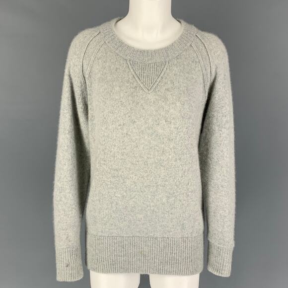 CHLOE Size S Grey Cashmere Crew-Neck Sweater - Picture 1 of 7